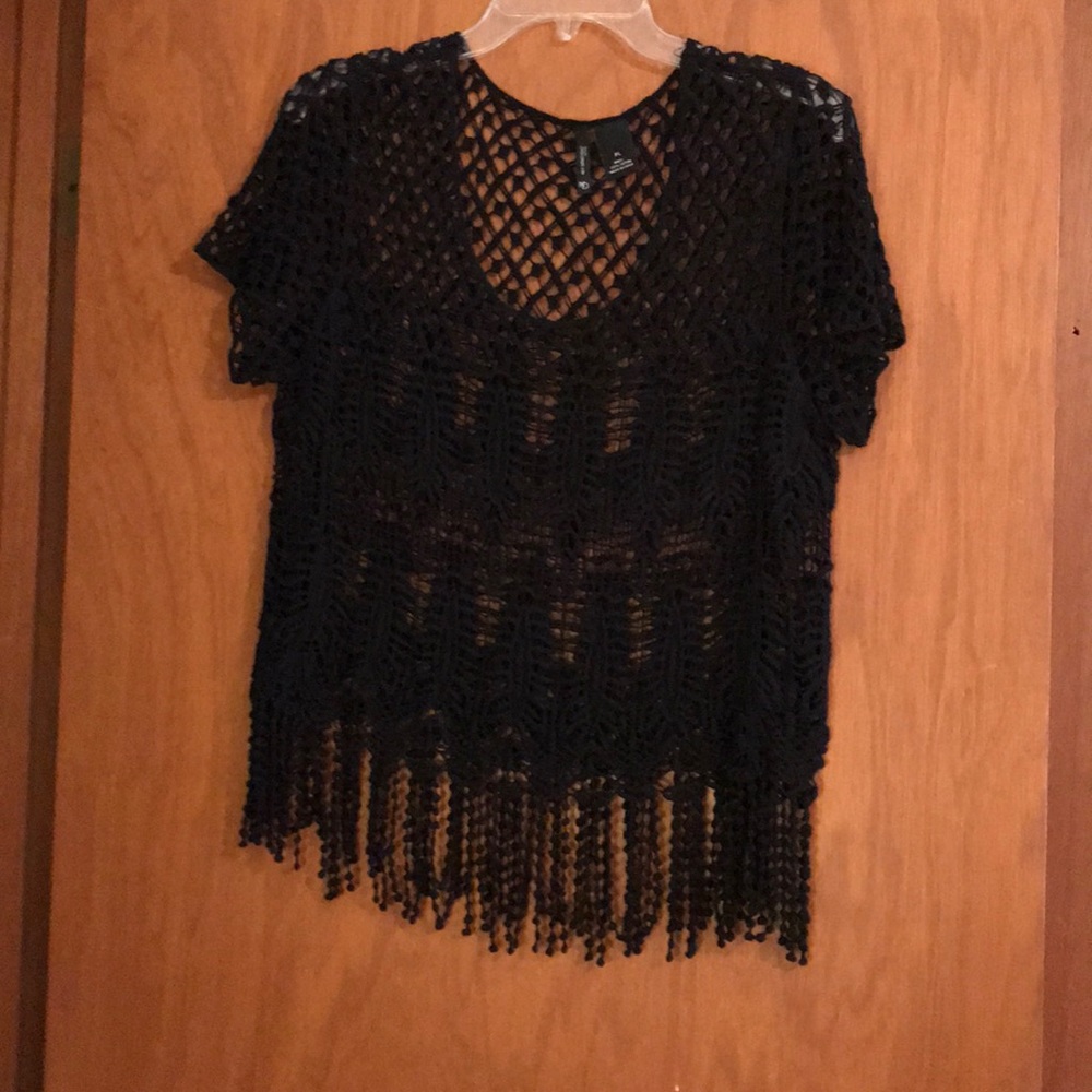 New Direction crochet fringe top